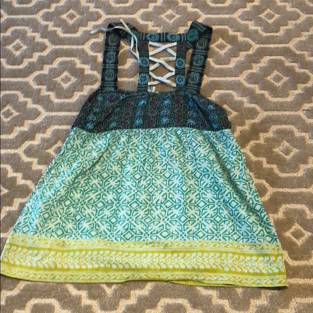 Free People multi color tank w laces